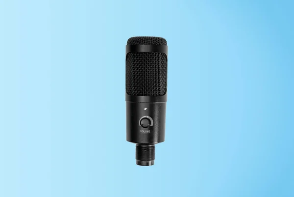 Mikrofon Pozadí Koncept Nahrávání Hlasu Rozhovoru Tvorby Hudby Editace Vylepšování — Stock fotografie