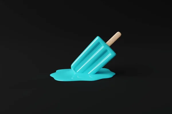 Gelo Azul Derretido Fundo Pastel Conceito Verão Férias Refrescando Dias — Fotografia de Stock