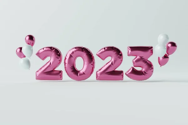 Επιγραφή Πρωτοχρονιά 2023 Μπαλόνι Και Μπαλόνια Έννοια Του Νέου Έτους — Φωτογραφία Αρχείου