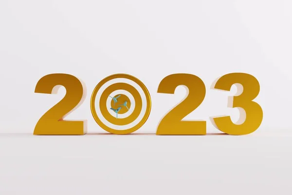 2023 년이었습니다 받으시고 받으세요 2023 이밝은 배경에 렌더링 일러스트 — 스톡 사진