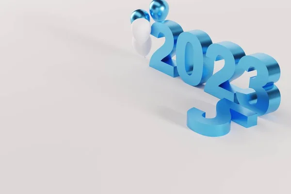 Numret 2023 Det Nya Året Nytt Gott Nytt Konceptet Blå — Stockfoto