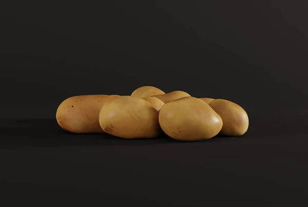Batatas Fundo Escuro Conceito Comer Comprar Batatas Cultivar Batatas Novas — Fotografia de Stock