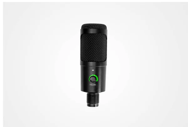 Mikrofon Pozadí Koncept Nahrávání Hlasu Rozhovoru Tvorby Hudby Editace Vylepšování — Stock fotografie