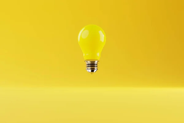 Ampoule Jaune Sur Fond Jaune Concept Formation Idées Créativité Résolution — Photo