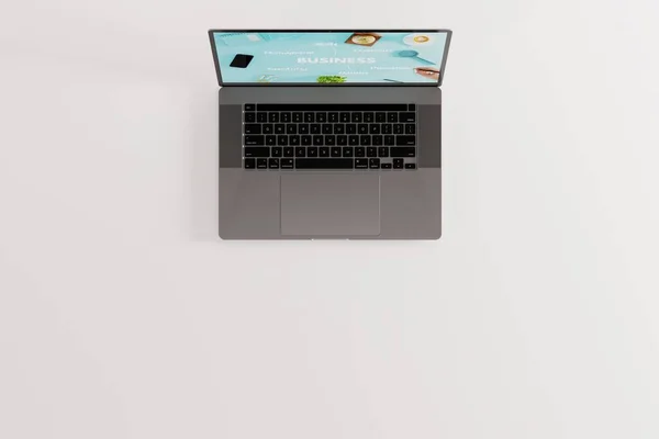 Развернутый Ноутбук Концепция Бизнеса Использования Ноутбуков Рендеринг — стоковое фото
