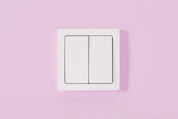 Lichtschakelaar Een Roze Achtergrond Het Concept Van Het Gebruik Van — Stockfoto
