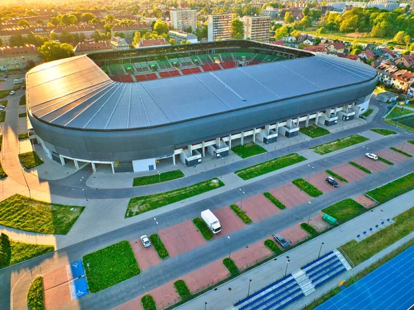 Tychy Maja 2022 Stadion Miejski Tychach Gks Tychy Strzał Drona — Zdjęcie stockowe
