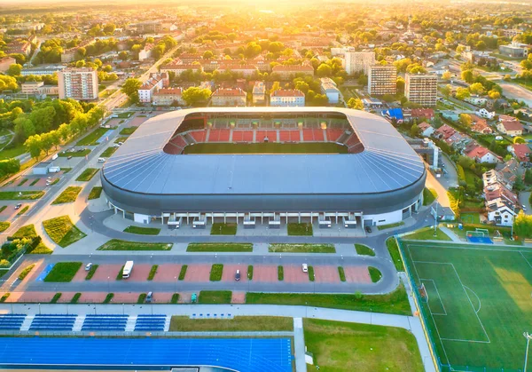 Tychy Maja 2022 Stadion Miejski Tychach Gks Tychy Strzał Drona — Zdjęcie stockowe