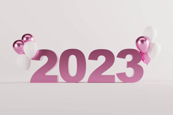 Номер 2023 Новий Рік Новий Рік Новим Роком Рожевий Номер — стокове фото