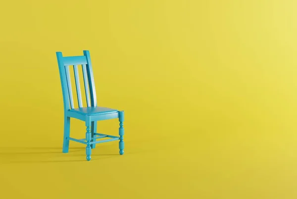 Cadeira Clássica Fundo Amarelo Conceito Minimalista Construção Apartamento Moderno Mobiliário — Fotografia de Stock