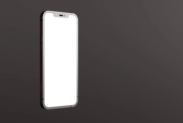 有空白屏幕的电话 移动电话内容补充概念 在黑暗背景下的智能手机 3D渲染 3D插图 — 图库照片