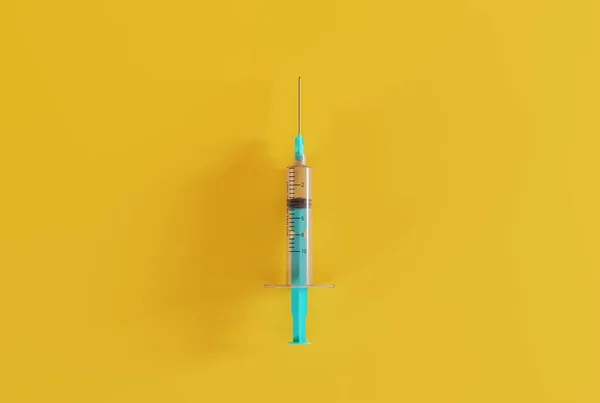 Spruta För Att Göra Injektioner Mörk Bakgrund Begreppet Att Göra — Stockfoto
