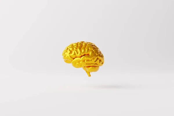 Помаранчевий Мозок Білому Тлі Бізнес Концепція Штурм Мозку Пошук Відповідей — стокове фото