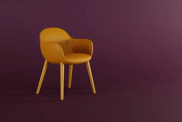 Cadeira Estilo Clássico Fundo Pastel Vermelho Escuro Conceito Minimalista Design — Fotografia de Stock