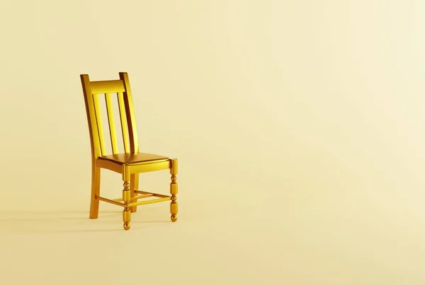 Cadeira Clássica Fundo Amarelo Conceito Minimalista Construção Apartamento Moderno Mobiliário — Fotografia de Stock