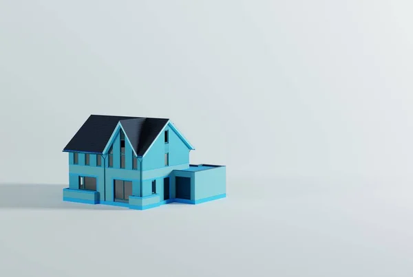 房子的背景很浅 买一套公寓的概念 就是买第一套公寓 3D渲染 3D插图 — 图库照片
