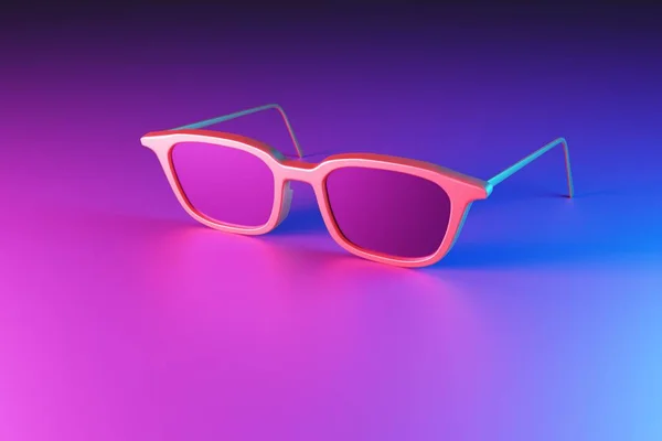 Occhiali Rosa Sfondo Rosa Blu Occhiali Astratti Combinazione Colori Concetto — Foto Stock