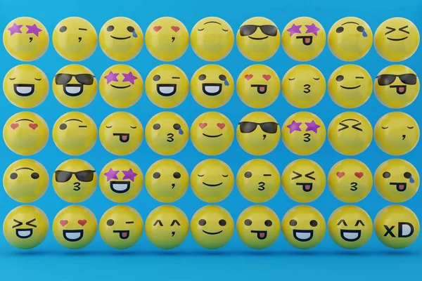 Set Different Emoticons Social Media Concept Using Emoticons Internet Users — Stock Photo, Image