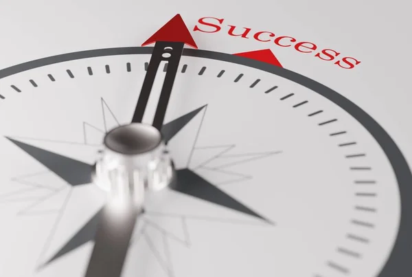 Compass Pointing Direction Success Concept Winning Achieving Success Compass Showing — Stock Photo, Image