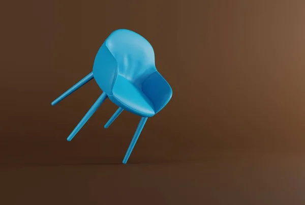 经典风格的椅子 背景为深褐色 简约的概念 现代室内设计 3D渲染 3D插图 — 图库照片
