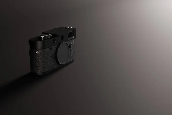Ρετρό Φωτογραφική Μηχανή Σκούρο Φόντο Έννοια Της Λήψης Φωτογραφιών Κλασική — Φωτογραφία Αρχείου
