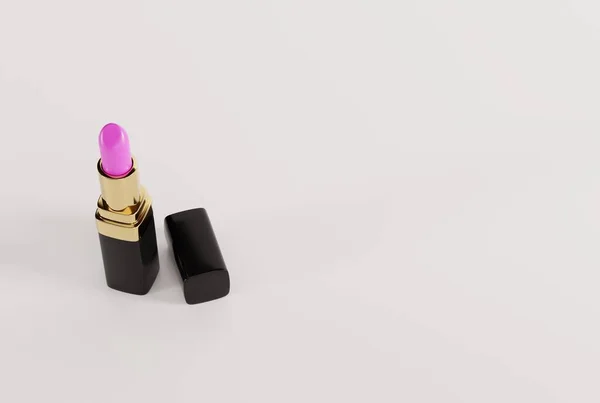 淡い背景にピンクの口紅 唇のための様々な口紅を使用して 女性の唇の絵の概念 3Dレンダリング 3Dイラスト — ストック写真