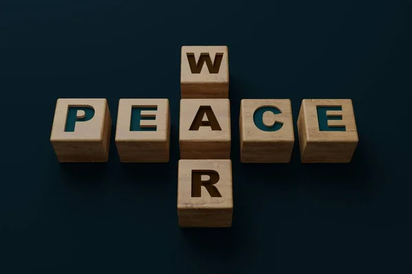 Inscripción Guerra Paz Bloques Madera Concepto Paz Antes Guerra Tratando — Foto de Stock
