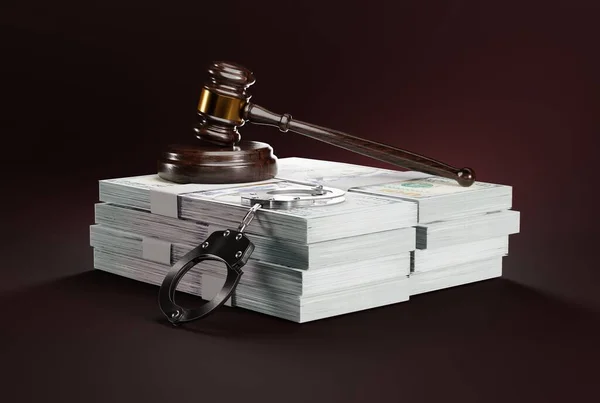 Суддя Подарував Сумочках Банкнот Концепція Корупції Судах Купівля Судді Слухання — стокове фото