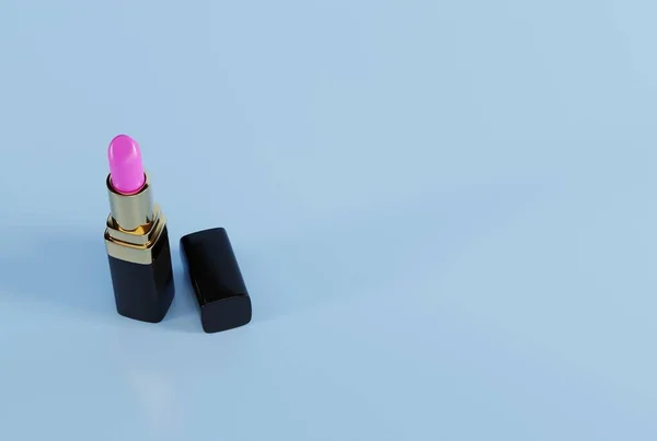 Różowa Szminka Jasnym Tle Koncepcja Kobiecego Malowania Ust Przy Użyciu — Zdjęcie stockowe