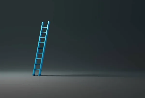 Escada Junto Parede Conceito Negócio Subir Topo Alcançar Metas Escada — Fotografia de Stock