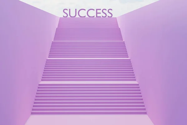 Merdivenlerde Success Yazıyor Tırmandıktan Sonra Başarıya Ulaşma Kavramı Finans Sosyal — Stok fotoğraf
