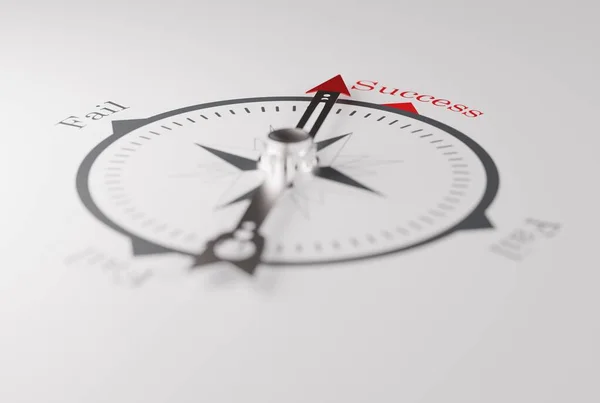 Kompas Wskazujący Kierunek Sukcesu Koncepcja Wygranej Osiągnięcia Sukcesu Kompas Pokazujący — Zdjęcie stockowe