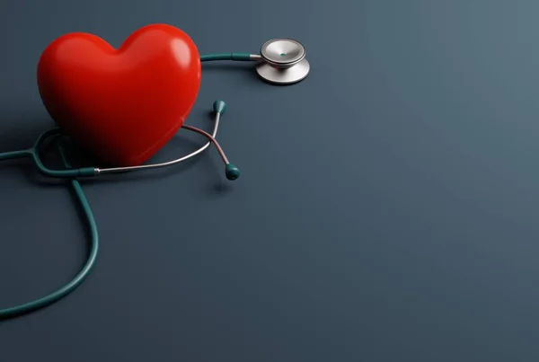 Serce Stetoskop Ciemnym Tle Opieka Zdrowotna Koncepcja Medyczna Farmaceutyczna Opieka — Zdjęcie stockowe