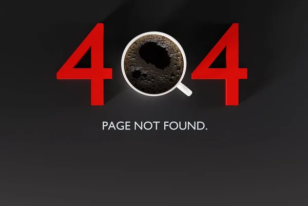 Draufsicht Des Kaffees Als Nummer Nummer 404 Als Fehler Einer — Stockfoto