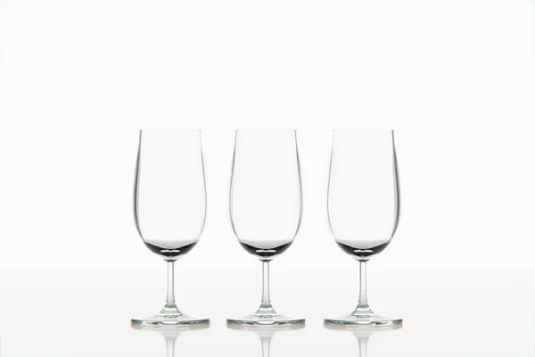 Occhiali Sfondo Bianco Isolato Concetto Bere Vino Bevande Nei Bicchieri — Foto Stock