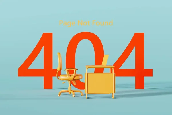Seitenansicht Eines Sessels Und Eines Schreibtisches Und Die Zahl 404 — Stockfoto
