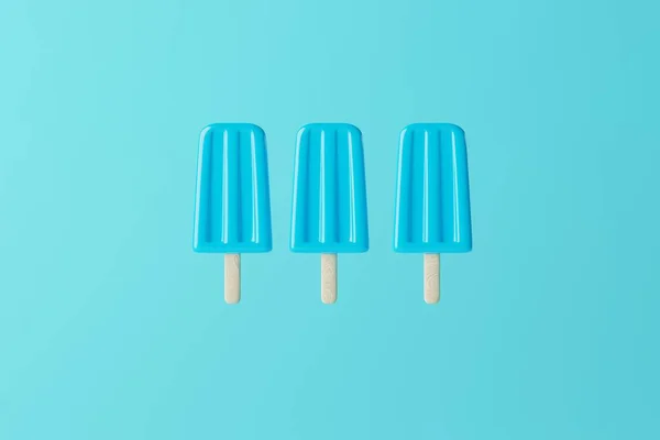 Blaues Eis Auf Blauem Grund Konzept Sommer Urlaub Abkühlung Warmen — Stockfoto
