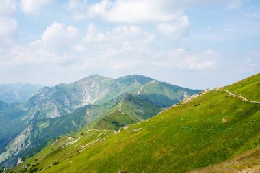 Tatra Dağları manzarası çok güzel. Yukarıdan dağların manzarası. Yüksek dağ manzarası.