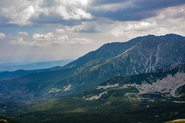 Tatra Dağları manzarası çok güzel. Yukarıdan dağların manzarası. Yüksek dağ manzarası.