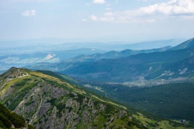 Tatra Dağları manzarası çok güzel. Yukarıdan dağların manzarası. Yüksek dağ manzarası.