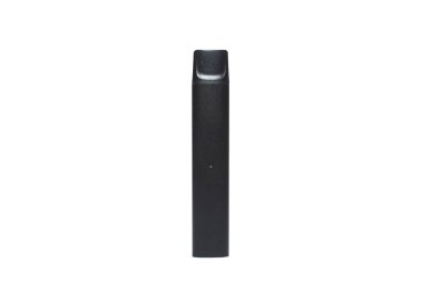 Black e-cigarette for vaping. The concept of consuming nicotine, smoking cigarettes and an alternative to classic cigarettes.