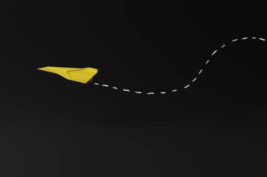Paper planes. Business concept, race for position, position. 3d rendering, 3d illustration.