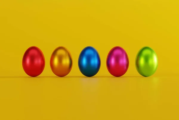 Different Colored Eggs Easter Eggs Easter Concept Holiday Traditions Render — Stock Fotó