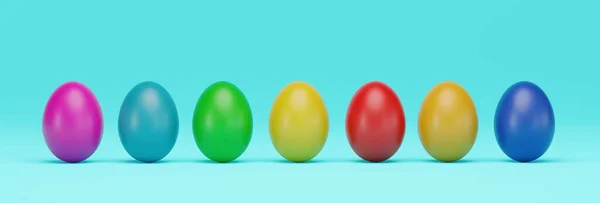 Different Colored Eggs Easter Eggs Easter Concept Holiday Traditions Render — Zdjęcie stockowe