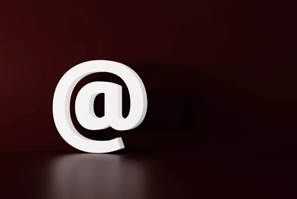 At mail symbol on dark background. The concept of the internet, working at the computer, office work. 3D render, 3D illustration.
