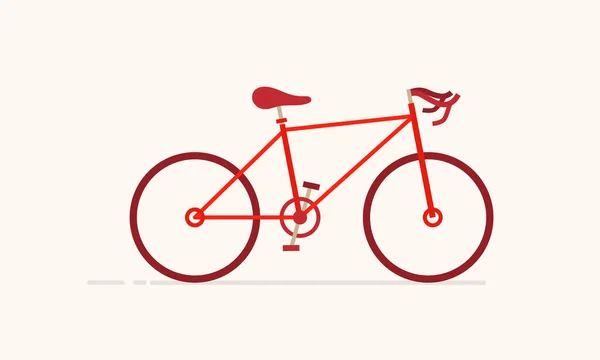 Bicicleta Plana Vermelha Vector Sportbike Ícone — Vetor de Stock