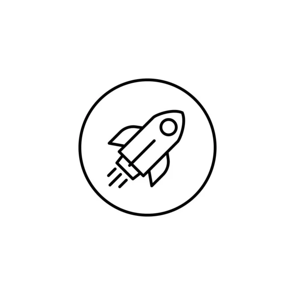 Ikona Linii Rakietowej Wektor Logo Statku Kosmicznego Koncepcja Symbolu Startowego — Wektor stockowy