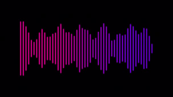 Colorful Digital Audio Wave Alpha Channel Radio Sound Motion — Vídeo de stock