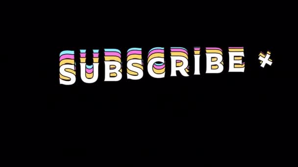 Typography Animation Subscribe Words Colorful Subscribe Letters Art Moving Alpha — Vídeo de stock