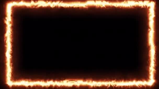 Burning Frame Effect Hot Laser Lines Shape Background Fire Inferno — 비디오